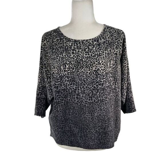 Joie XS Women's Fonda Gray Ombre Silk Leopard Print Dolman Sleeve Blouse Size XS - Picture 1 of 11
